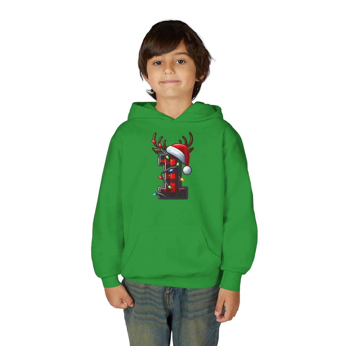 Personalized Festive Reindeer Hoodie for Kids, Christmas Sweatshirt hoodie, Holiday Gift, Cozy Winter Attire, Personalized Youth Hoody