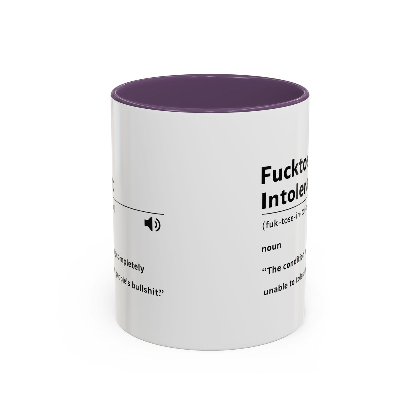 Fucktose Intolerant Definition Mug, Funny Accent Coffee Mug 11oz 15oz, Sarcastic Adult Humor Mug, Gag Gift for Friends