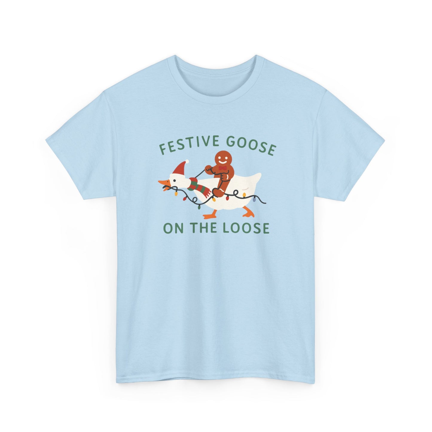 Festive Goose on the Loose Shirt, Funny Christmas Gingerbread Tee,  Holiday Comfort Colors T-Shirt, Cute Xmas Gift for Her and Him