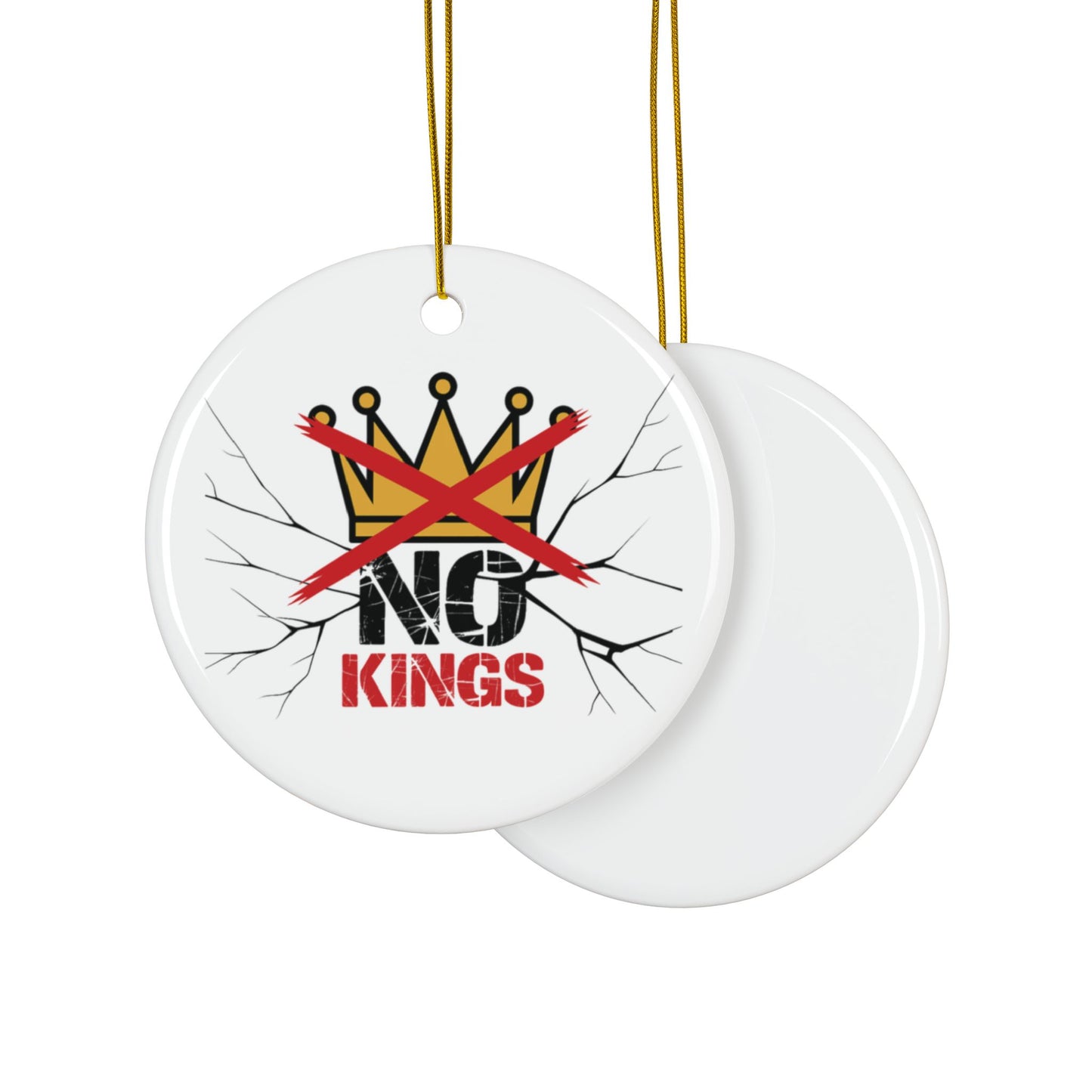 No Kings Crown Ornament, Rebellion Ceramic Christmas Ornament, Gothic Holiday Decor, Punk Statement Gift, Anti Trump Ornament