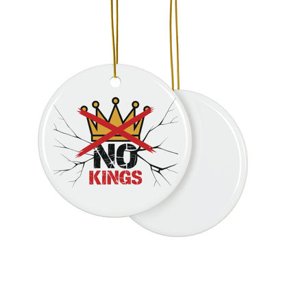 No Kings Crown Ornament, Rebellion Ceramic Christmas Ornament, Gothic Holiday Decor, Punk Statement Gift, Anti Trump Ornament