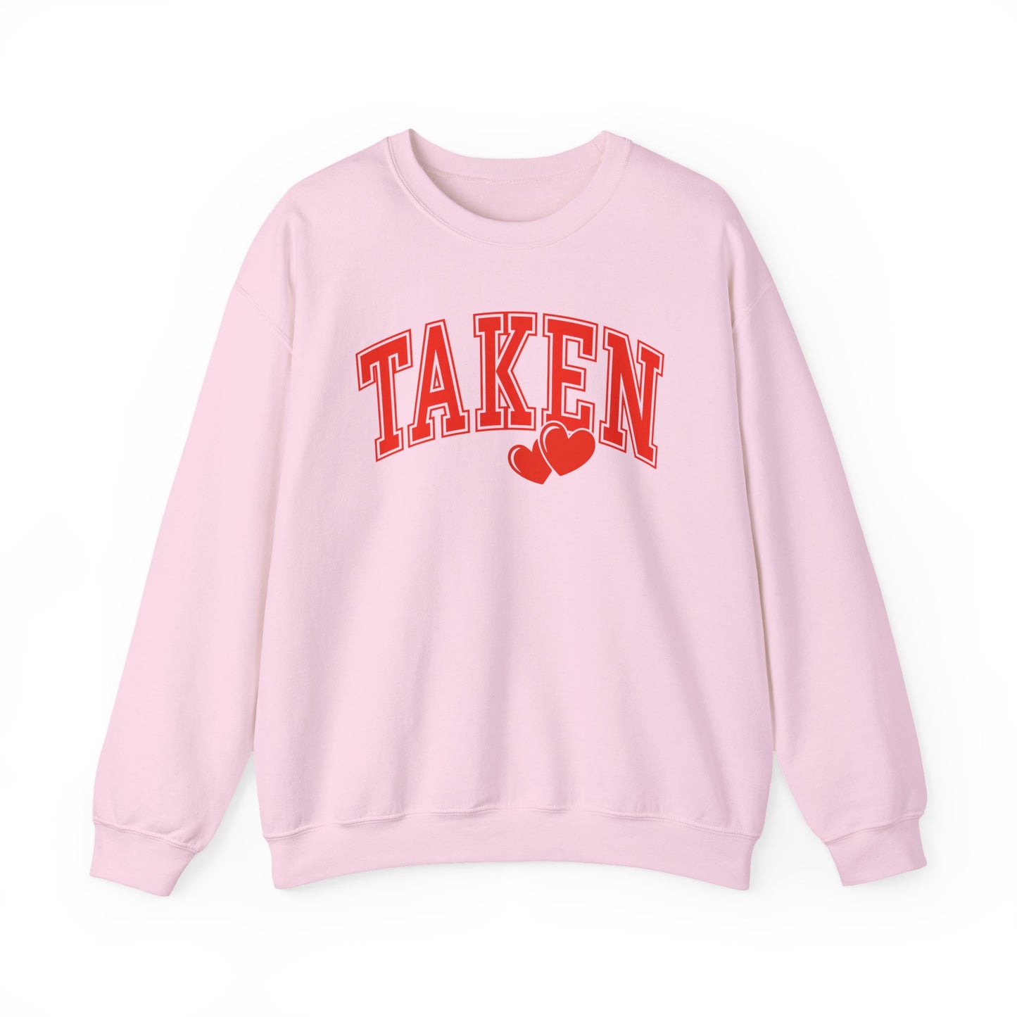 Taken Heart Graphic Sweatshirt, Red Collegiate Letters Crewneck, Cute Valentine Pullover, Cozy Gift for Her, Romantic Couple Sweater