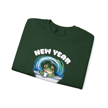 New Year New Me Frog Sweatshirt, Funny New Year Shirt, Happy New Year 2026 Sweatshirt, Cute Frog Coffee Pullover, 2026 Trendy Sweatshirt