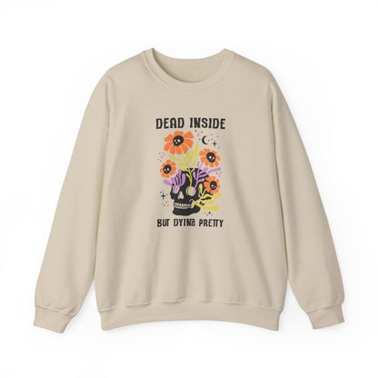 Whimsical Skull Sweatshirt, Cozy Gothic Sweatshirt, Funny Graphic Crewneck, Edgy Gift for Her, Casual Fall Fashion
