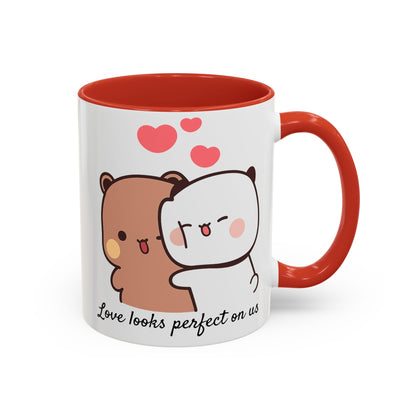 Personalized Dudu Bubu Mug | Cute Bear Coffee Cup | Color Handle Mug | Birthday Christmas Gift | Funny Mug for Her Him Valentine Gift
