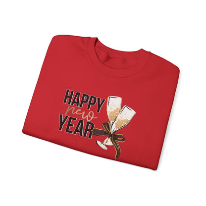 Happy New Year Sweatshirt | Champagne Toast Crewneck | New Year's Eve Party Shirt | Festive Winter Sweater | Cozy NYE Gift for Women Men