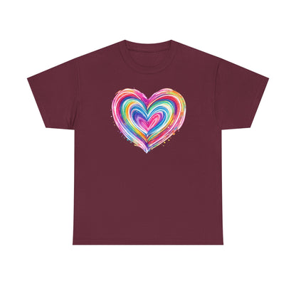 Comfort Colors Cute Heart Shirt, Brushstroke Heart Shirt, Anniversary Gift, Womens Love Shirt, Valentines Day Shirt, Coquette Valentine Tee