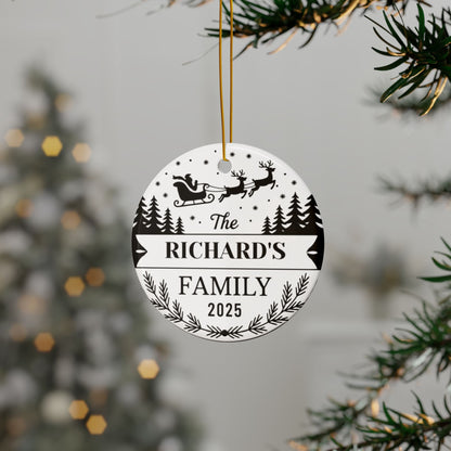 Personalized Decorative Ceramic Ornaments, Family Ornaments for Christmas, Holiday Decor, Unique Gift Ideas, Double-Sided Design