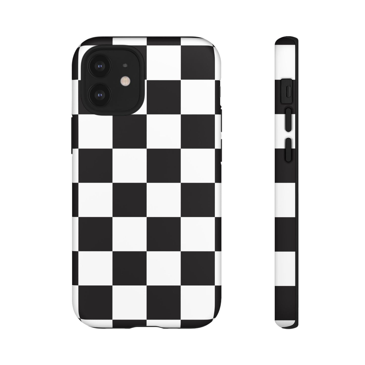 Black and White Checker iPhone Case, Stylish iPhone Cover for Teens, Holiday Gift, Unique Mobile Accessories, Tough Protection