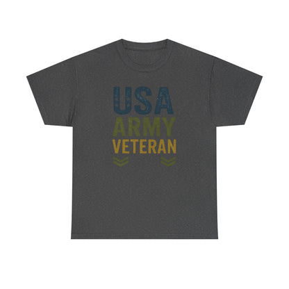 USA Army Veteran Cotton Tee, Veteran Gift, Patriotic Apparel, Memorial Day T-Shirt, Military Pride Top, Navy Veteran T-Shirt