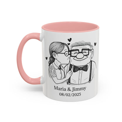 You're My Greatest Adventure Coffee Cup, Custom Line Drawing Couple Mug, Anniversary Gift For Husband Wife, Engagement Gift, Valentine's Day