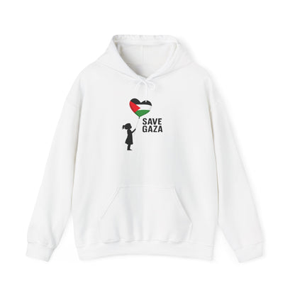 Unisex Heavy Blend Hooded Sweatshirt, Save Gaza, Statement Hoodie, Comfortable Casual Wear, Gift for Activists, Peace Supporters