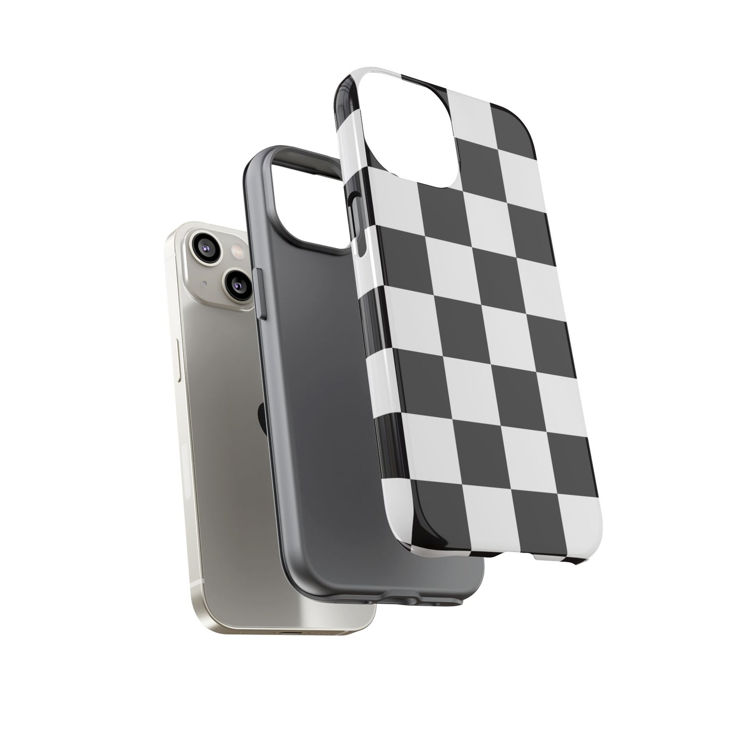 Black and White Checker iPhone Case, Stylish iPhone Cover for Teens, Holiday Gift, Unique Mobile Accessories, Tough Protection