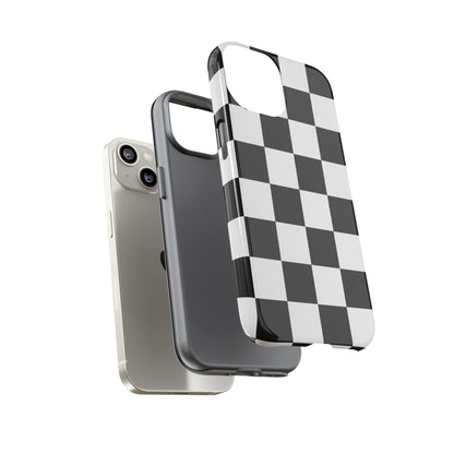 Black and White Checker iPhone Case, Stylish iPhone Cover for Teens, Holiday Gift, Unique Mobile Accessories, Tough Protection