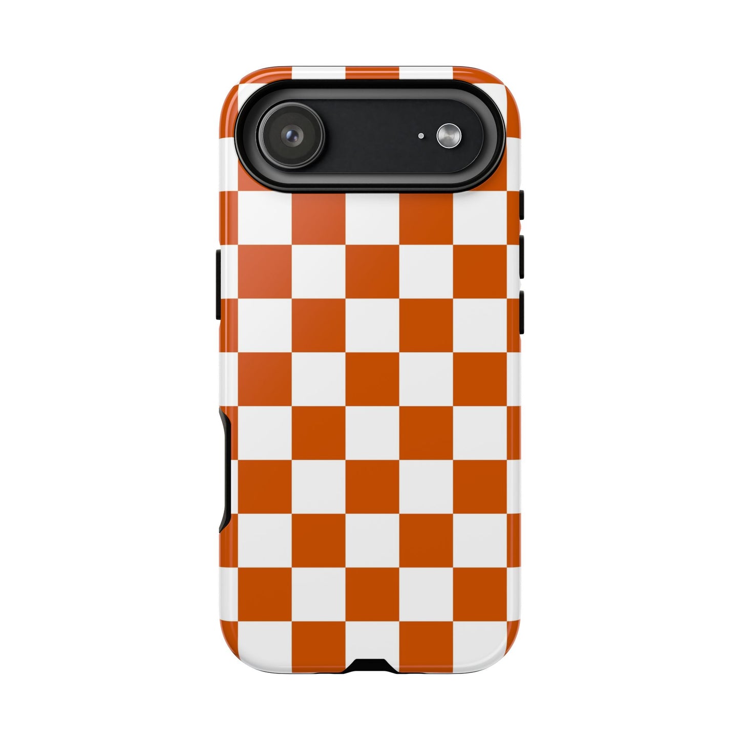 Checkered Phone Case, Checkered Phone Case - iPhone 17 16 15 14 13 12 11 Pro Max  - Trendy Black and Brown Checkerboard