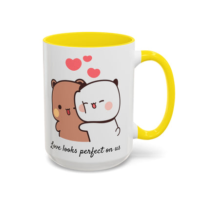 Personalized Dudu Bubu Mug | Cute Bear Coffee Cup | Color Handle Mug | Birthday Christmas Gift | Funny Mug for Her Him Valentine Gift