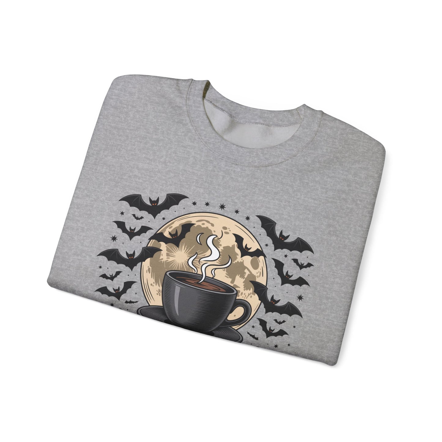 Spooky Coffee Lover's Crewneck Sweatshirt, Cozy Halloween Apparel Unisex Sweatshirt Nightmare Before Coffee Sweatshirt Perfect for Halloween
