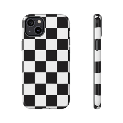 Black and White Checker iPhone Case, Stylish iPhone Cover for Teens, Holiday Gift, Unique Mobile Accessories, Tough Protection
