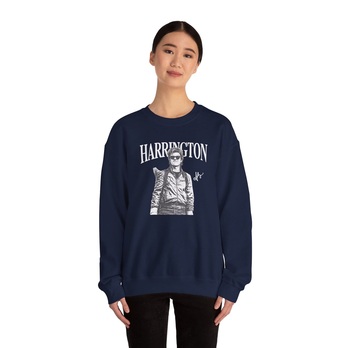 Harrington Portrait Crewneck Sweatshirt | Vintage Photo Graphic Pullover | Aesthetic Unisex Sweatshirt, Retro Streetwear Gift