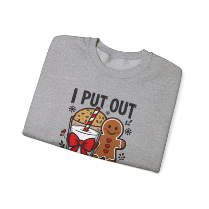 I Put Out For Santa Sweatshirt, Funny Christmas Crewneck, Cookies & Milk Holiday Sweater, Gingerbread Shirt, Xmas Party Sweatshirt