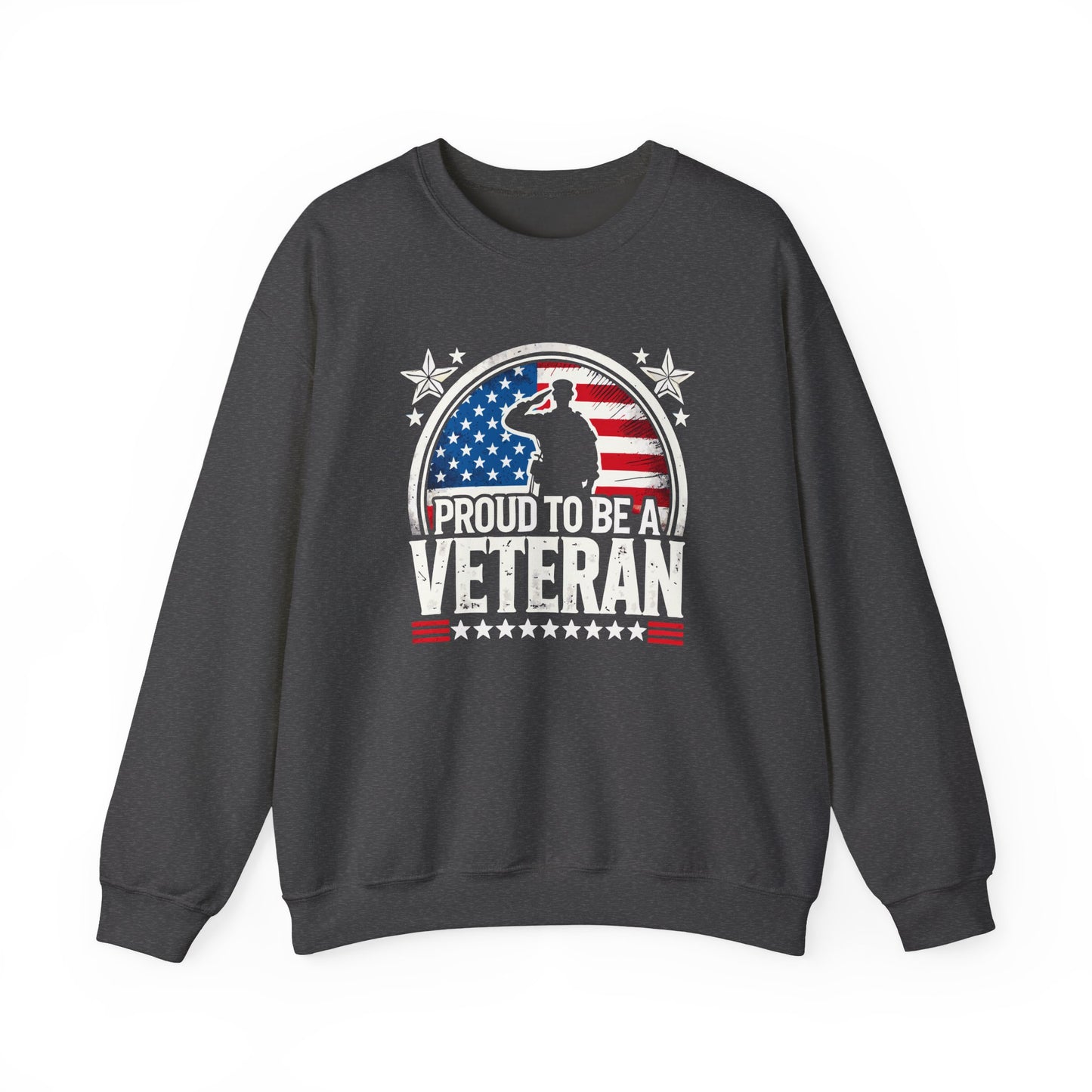 Proud Veteran Crewneck Sweatshirt, Veterans Day Gift, Military Tribute, USA Flag Apparel, Casual Comfort Wear, Gift for veteran Father
