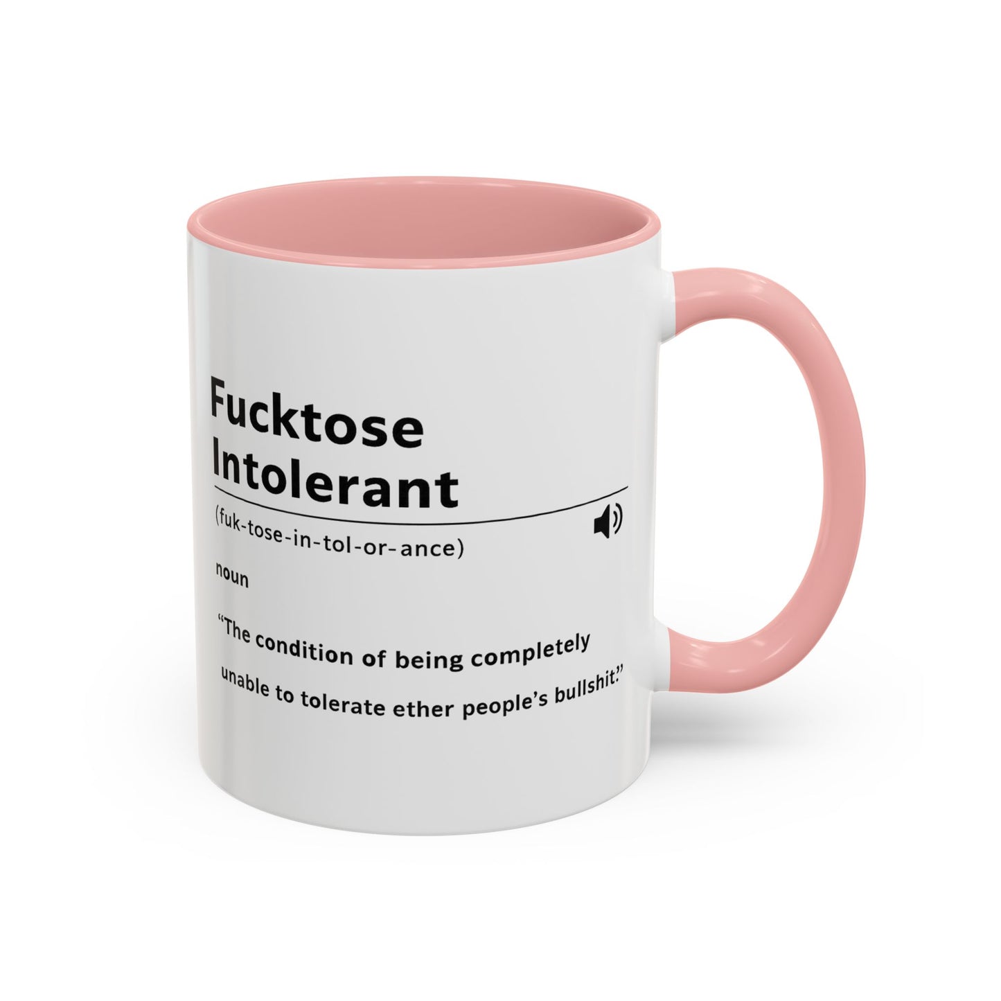Fucktose Intolerant Definition Mug, Funny Accent Coffee Mug 11oz 15oz, Sarcastic Adult Humor Mug, Gag Gift for Friends
