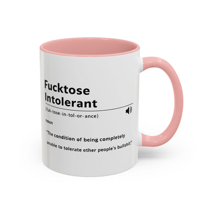Fucktose Intolerant Definition Mug, Funny Accent Coffee Mug 11oz 15oz, Sarcastic Adult Humor Mug, Gag Gift for Friends