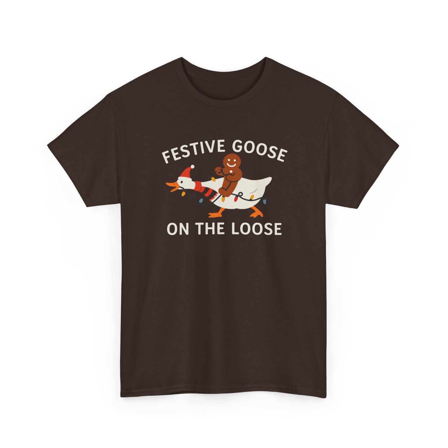 Festive Goose on the Loose Shirt, Funny Christmas Gingerbread Tee,  Holiday Comfort Colors T-Shirt, Cute Xmas Gift for Her and Him