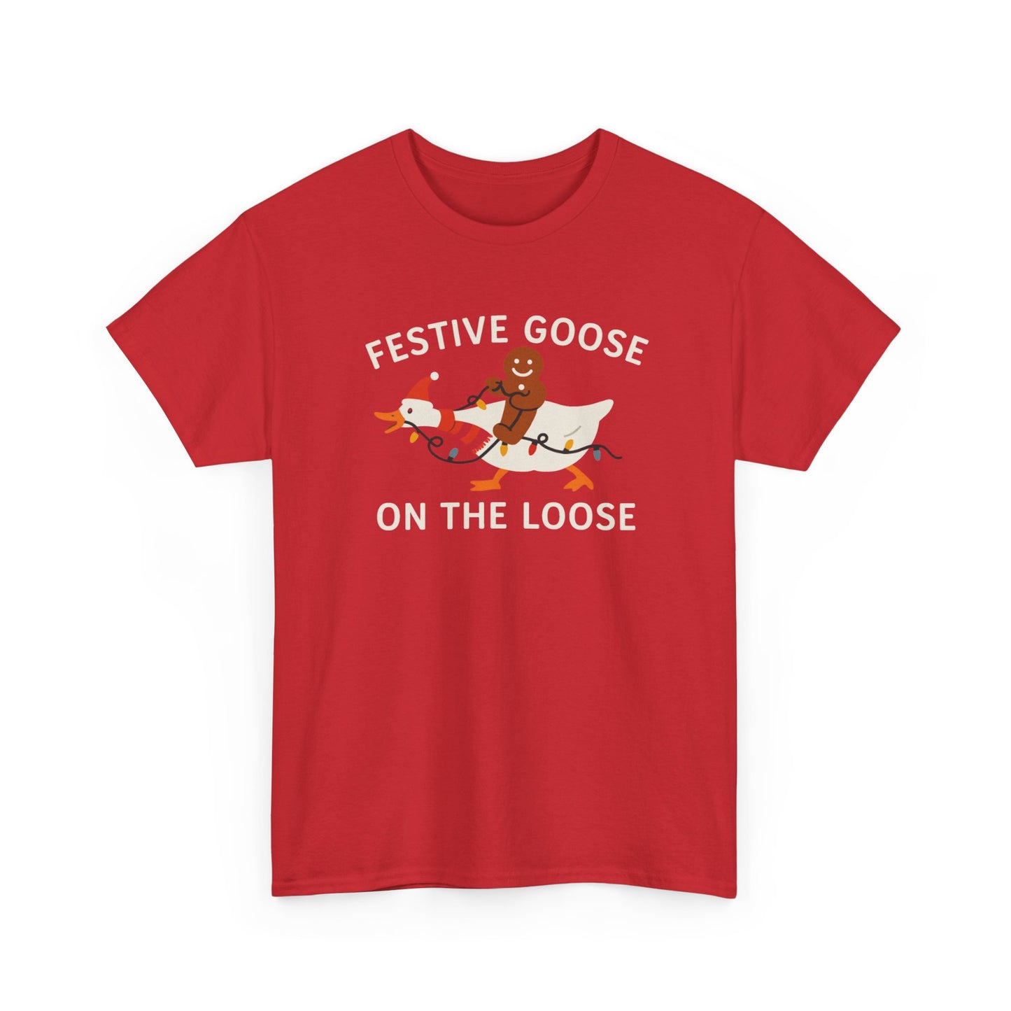 Festive Goose on the Loose Shirt, Funny Christmas Gingerbread Tee,  Holiday Comfort Colors T-Shirt, Cute Xmas Gift for Her and Him