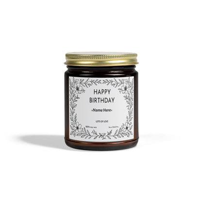 Personalised Birthday Scented Candle, Custom Birthday Gift, Candle Gift with Name for Her Friend Sister Mum Nanny Add Your Custom Text
