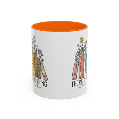 There Is No Such Thing As Too Many Books Mug, Book Lover Accent Coffee Cup, Reading Mug, Floral Bookstack Gift, Cozy Reader Ceramic Mug