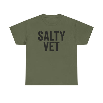 Salty Vet Unisex Heavy Cotton Tee, Funny Gift For Veteran, Casual Shirt, Animal Lover Apparel, Unique Gift for Veterinarians