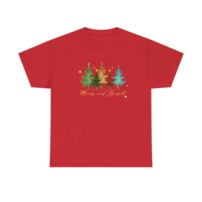 Merry and Bright Trees, Women's Christmas Shirt, Womans Holiday Shirt,Christmas Gift,Chic Winter Shirt,Cute Holiday Tee,Christmas Tree Shirt