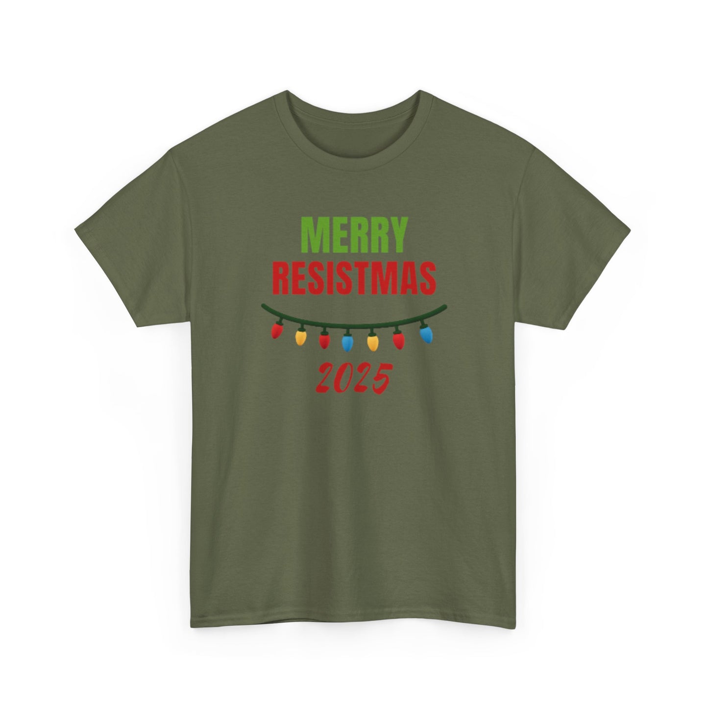 Merry Resistmas 2025 Tee, Holiday Shirt, Funny Christmas Gift, Unisex Cotton Tee, Celebration Apparel, 2025 Festive Wear