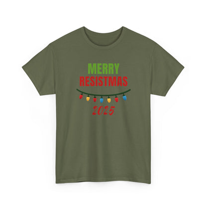 Merry Resistmas 2025 Tee, Holiday Shirt, Funny Christmas Gift, Unisex Cotton Tee, Celebration Apparel, 2025 Festive Wear