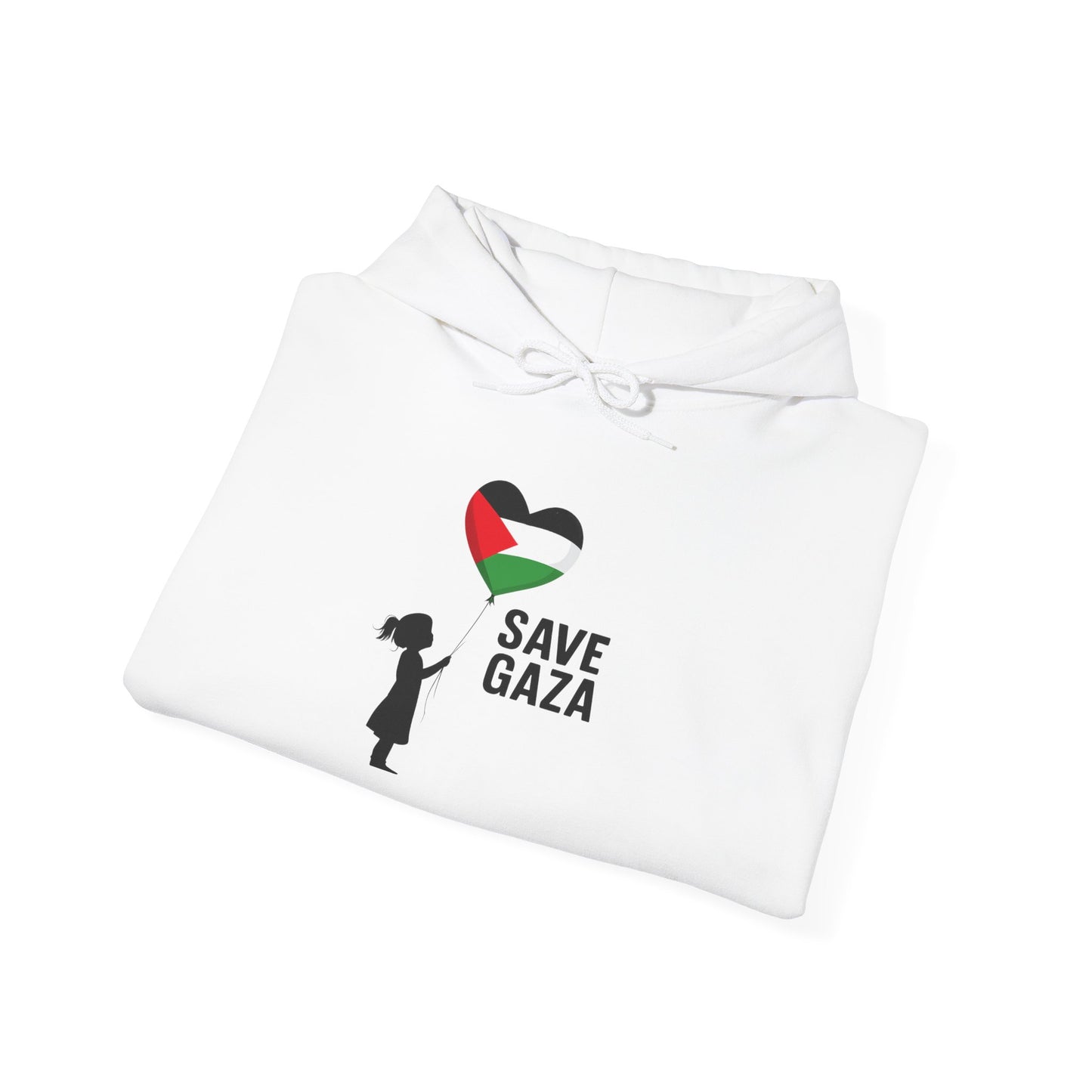 Unisex Heavy Blend Hooded Sweatshirt, Save Gaza, Statement Hoodie, Comfortable Casual Wear, Gift for Activists, Peace Supporters