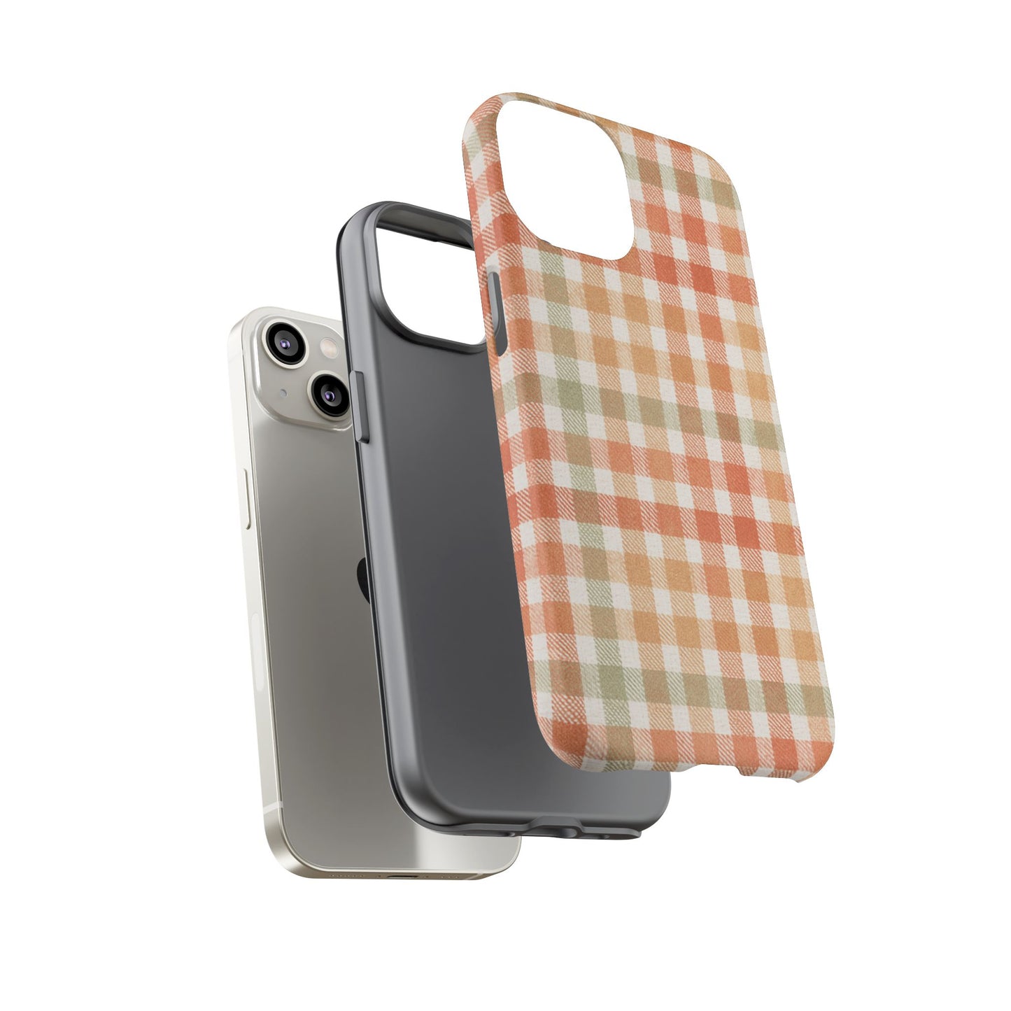Boho Checkered Phone Case | Neutral Aesthetic Plaid Case | Retro Minimalist Check Design | iPhone Cover | Samsung Cover