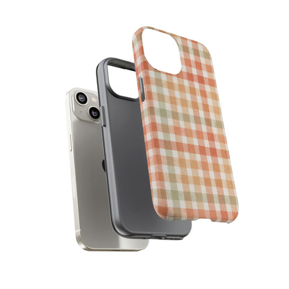 Boho Checkered Phone Case | Neutral Aesthetic Plaid Case | Retro Minimalist Check Design | iPhone Cover | Samsung Cover