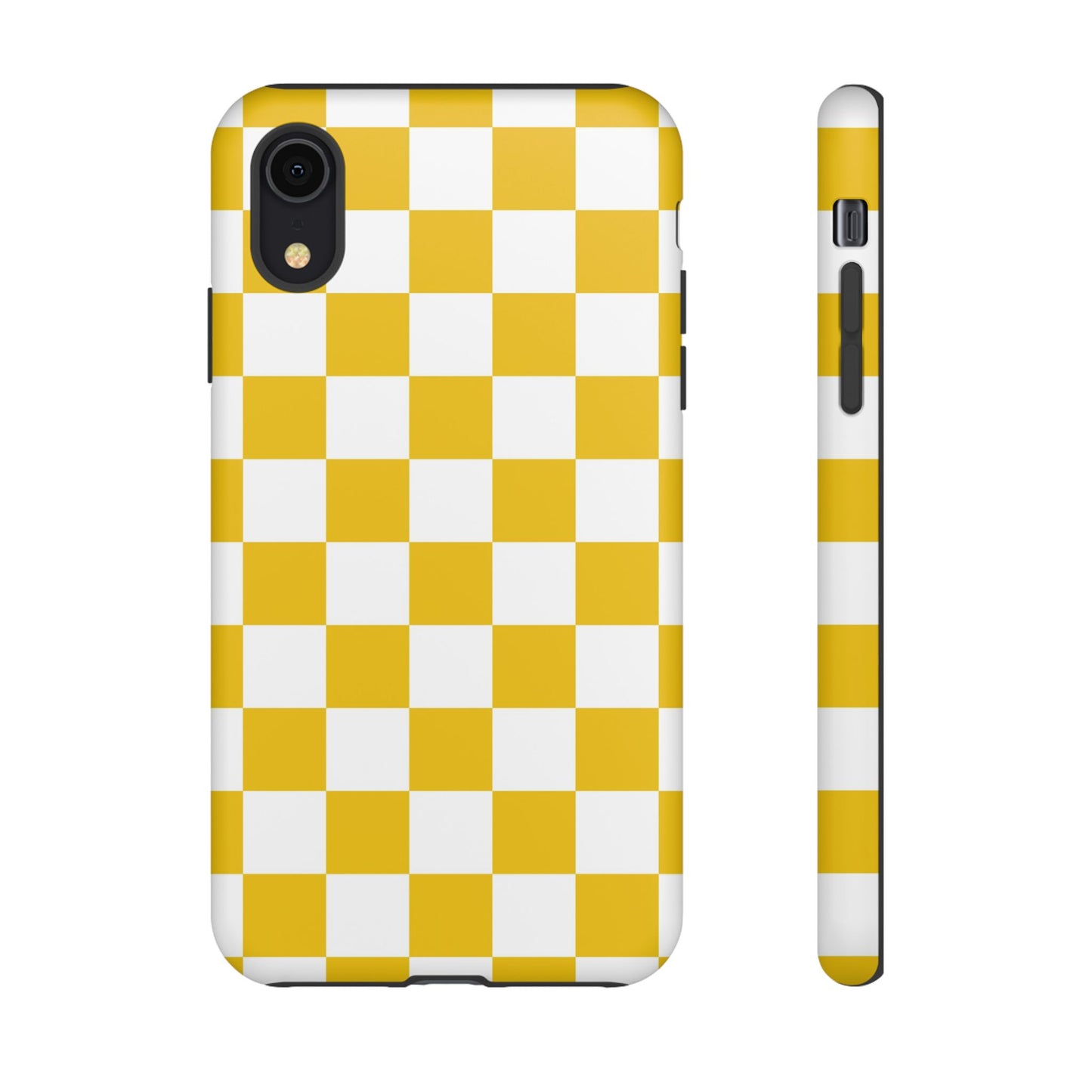 Yellow Checkered Phone Case - iPhone 17 Pro, 17, 16, 15, 14, 13, 12, 11, X, XR, XS MAX, Gift for Friends