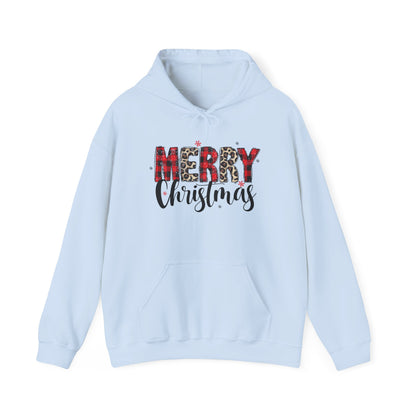 Merry Christmas Hooded Sweatshirt, Cozy Holiday Hoodie, Winter Gift, Christmas Apparel, Festive Sweatshirt, Unisex Christmas Wear