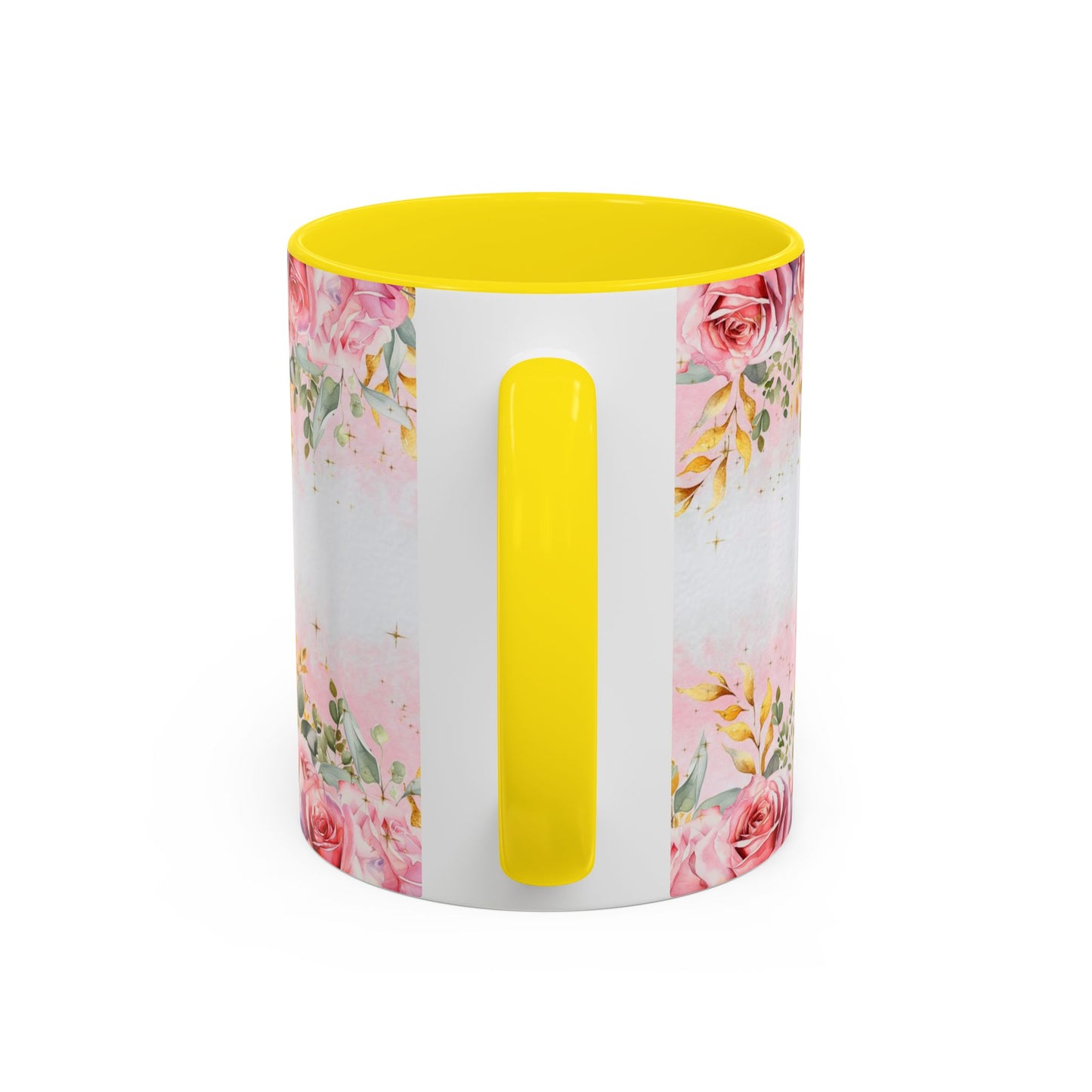 Personalized Floral Accent Coffee Mug, Custom Gift for Her, Birthday Mug, Floral Drinkware, Mother's Day Gift