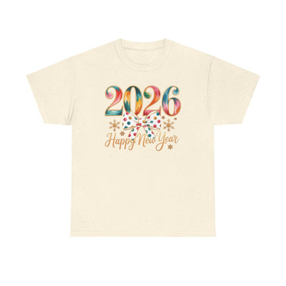 2026 Happy New Year Shirt, Colorful Bow New Year Tee, New Year Outfit, Cute NYE Party T-Shirt, 2026 Celebration Graphic Tee, New Year Gift