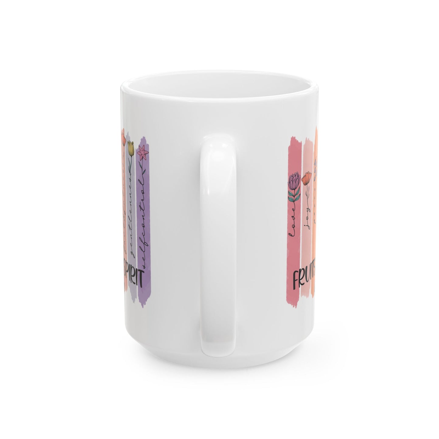 Fruits of the Spirit Mug | Floral Brushstroke Bible Verse Ceramic Mug | Religious Mug | Christmas Mug | Gift For Friend