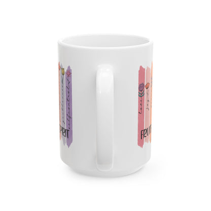 Fruits of the Spirit Mug | Floral Brushstroke Bible Verse Ceramic Mug | Religious Mug | Christmas Mug | Gift For Friend