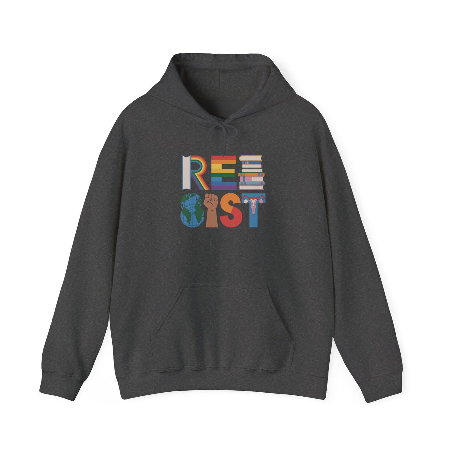 Resist Earth Globe Hoodie | RESIST Equality Hoodie | LGBTQ Pride Activism Hooded Sweatshirt | Feminist Hoodie | Social Empowerment Gift