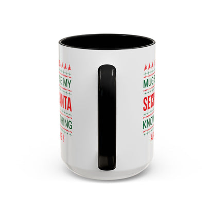 Personalized Secret Santa Accent Coffee Mug, Holiday Gift, Funny Christmas Mug, Unique Office Secret Santa Gift, Custom Drinkware