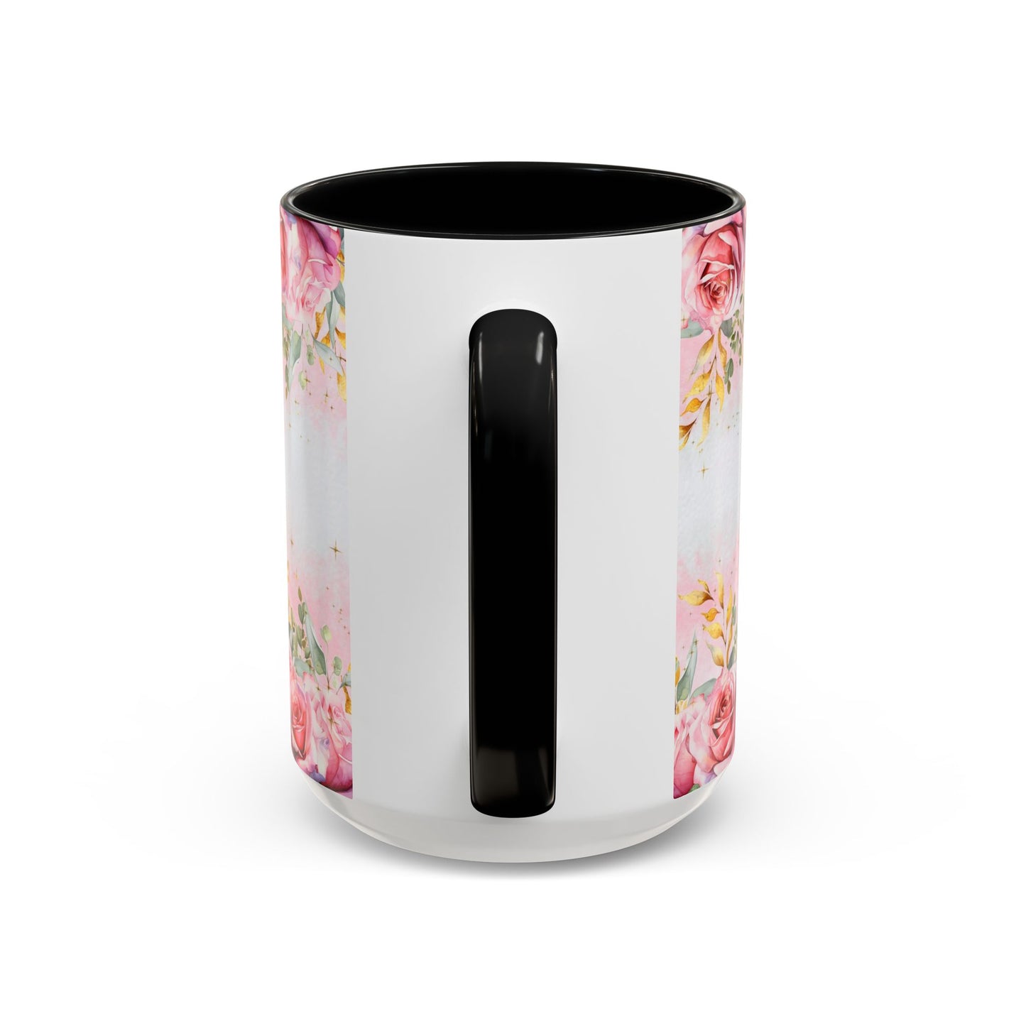 Personalized Floral Accent Coffee Mug, Custom Gift for Her, Birthday Mug, Floral Drinkware, Mother's Day Gift