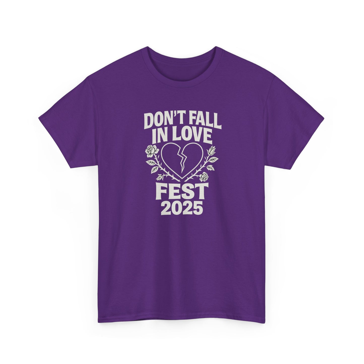 Don't Fall in Love Fest 2025 T-Shirt, Broken Heart Rose Graphic Tee, Anti Love Shirt, Festival Streetwear, Unisex Valentines Gift