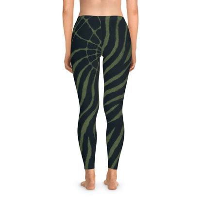 Wild Jungle Print Stretchy Leggings, Yoga, Acrobatics, Yoga, Acroyoga - Batik, Tie-Dye - unisex -turquoise