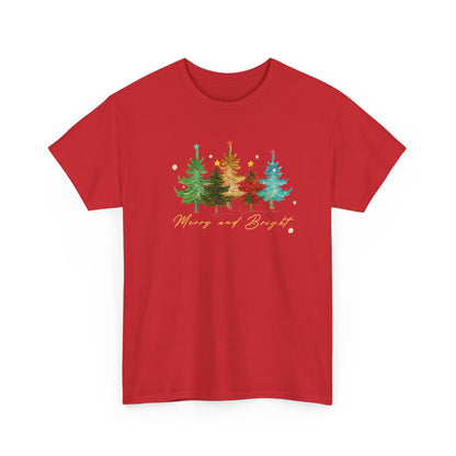 Merry and Bright Trees, Women's Christmas Shirt, Womans Holiday Shirt,Christmas Gift,Chic Winter Shirt,Cute Holiday Tee,Christmas Tree Shirt